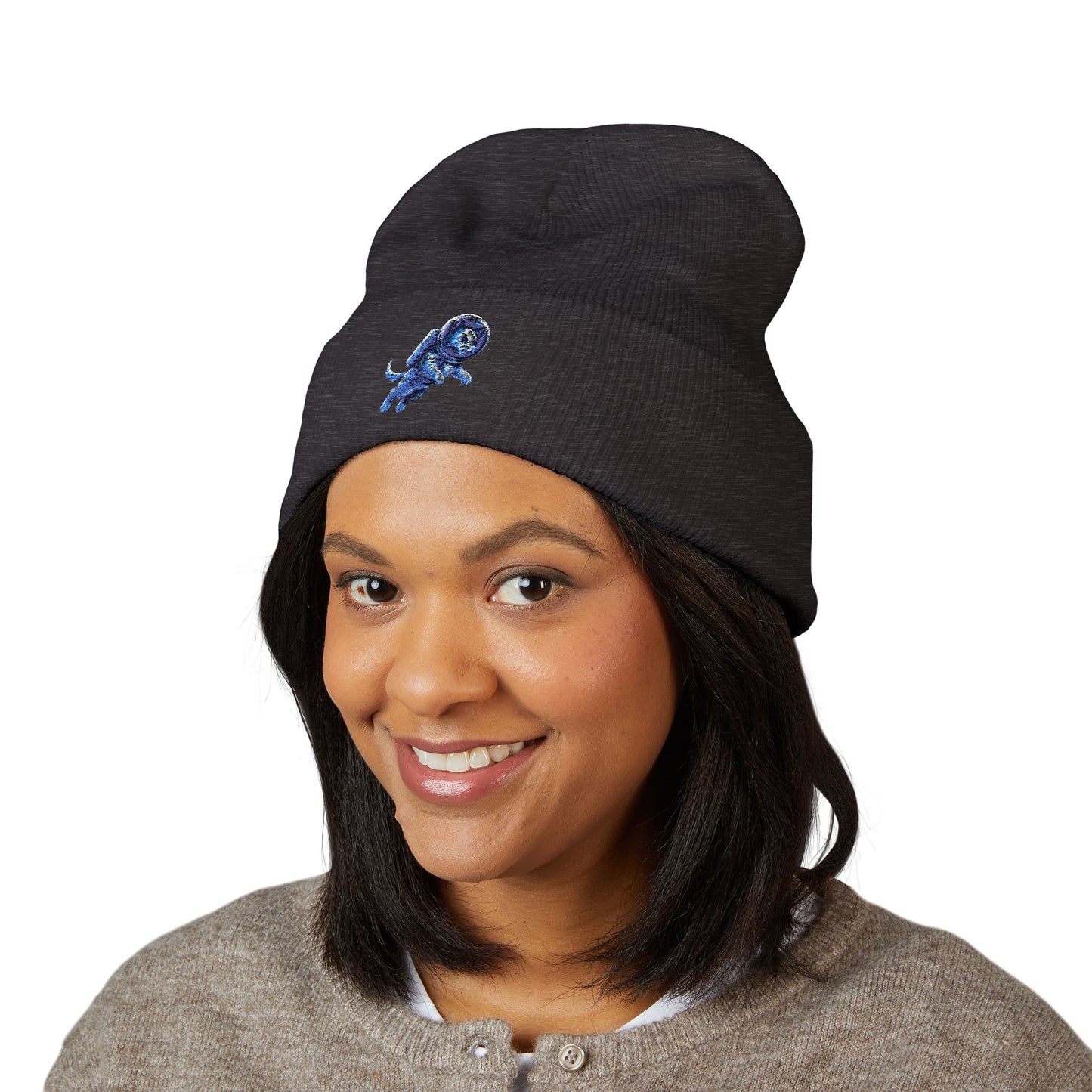 Space Kitty Embroidered Beanie