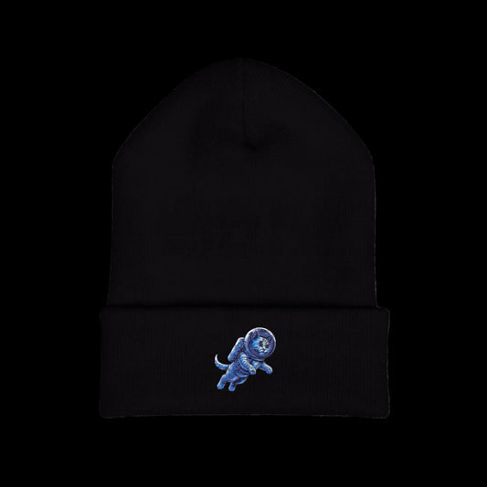 Space Kitty Embroidered Beanie