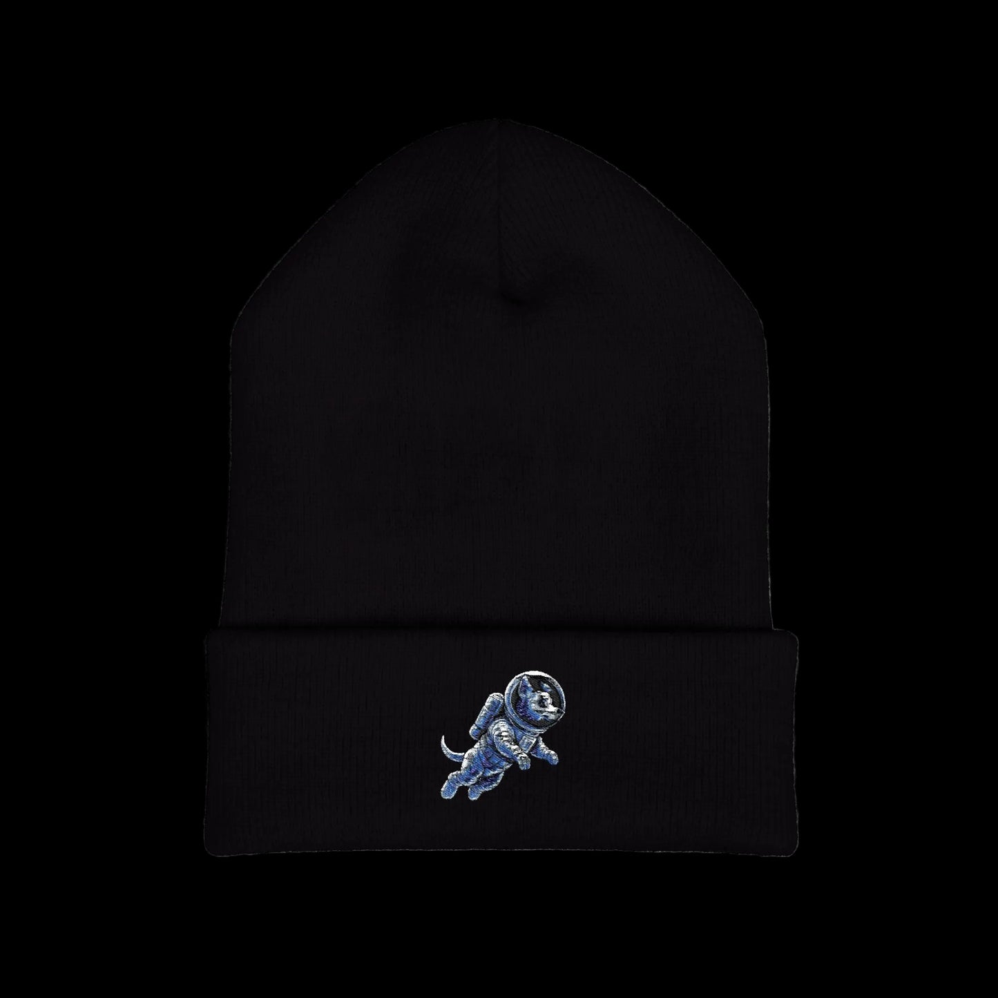 Space Dog Embroidered Beanie