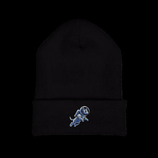 Space Dog Embroidered Beanie