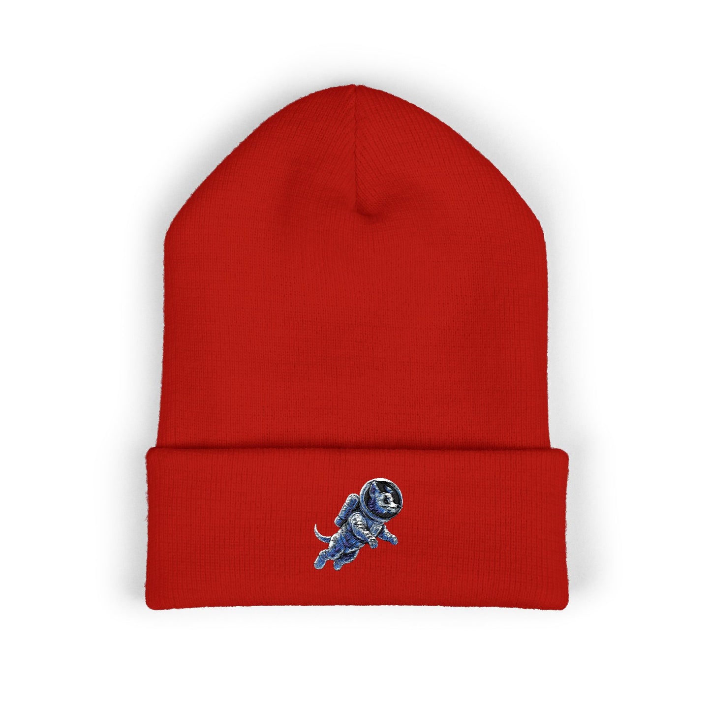 Space Dog Embroidered Beanie