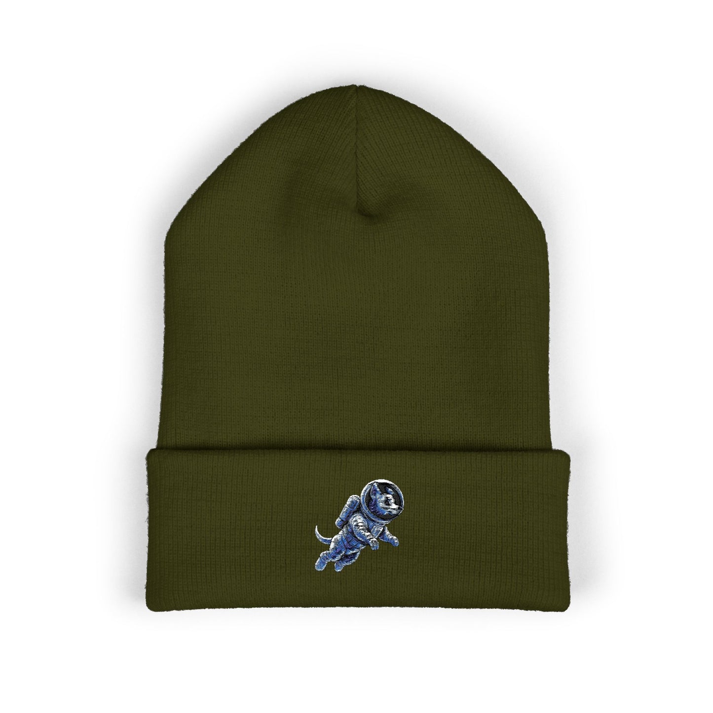 Space Dog Embroidered Beanie